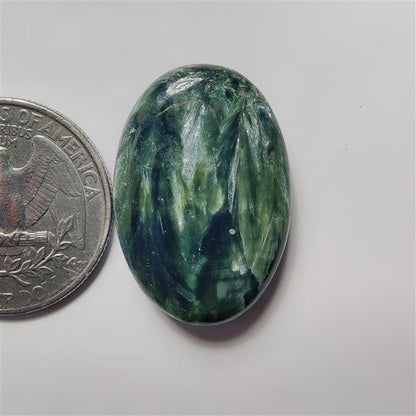 Serphinite gemstone cabochon - natural crystal healing stone for jewelry making by SemiPreciousCabs