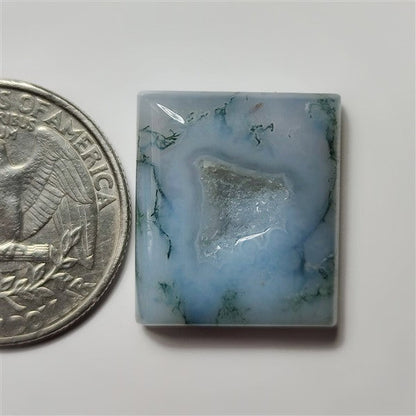 Milky Moss Agate gemstone cabochon - natural crystal healing stone for jewelry making by SemiPreciousCabs