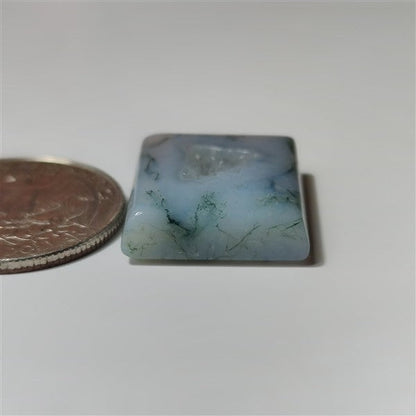 Milky Moss Agate gemstone cabochon - natural crystal healing stone for jewelry making by SemiPreciousCabs