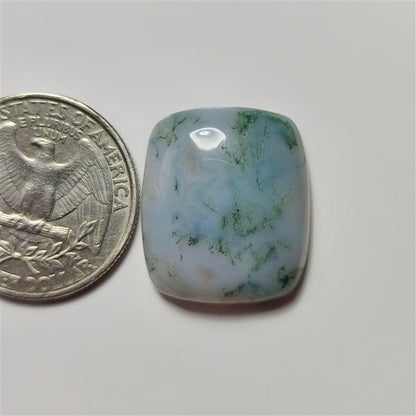 Milky Moss Agate gemstone cabochon - natural crystal healing stone for jewelry making by SemiPreciousCabs