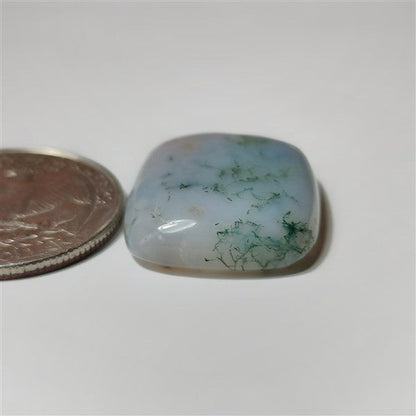 Milky Moss Agate gemstone cabochon - natural crystal healing stone for jewelry making by SemiPreciousCabs
