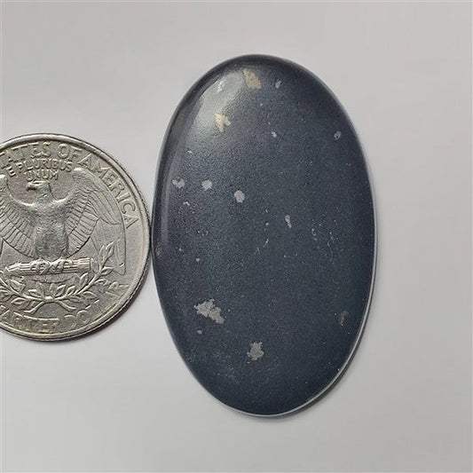 Black Dot Agate gemstone cabochon - natural crystal healing stone for jewelry making by SemiPreciousCabs