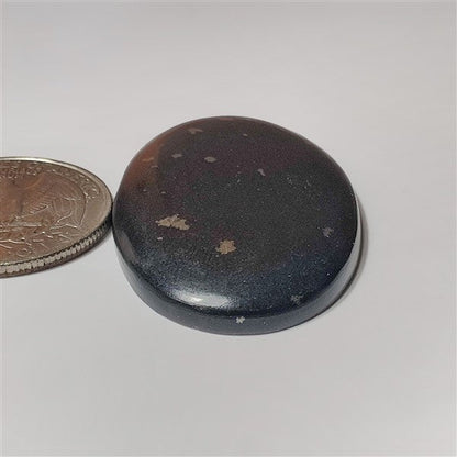 Black Dot Agate gemstone cabochon - natural crystal healing stone for jewelry making by SemiPreciousCabs