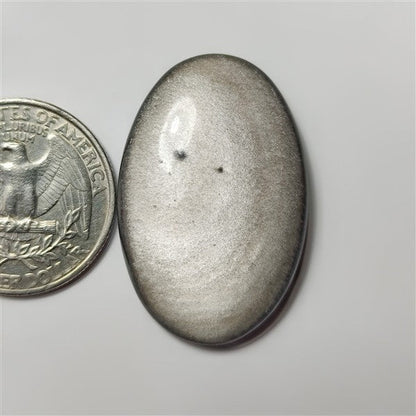 Silver Sheen Obsidian gemstone cabochon - natural crystal healing stone for jewelry making by SemiPreciousCabs