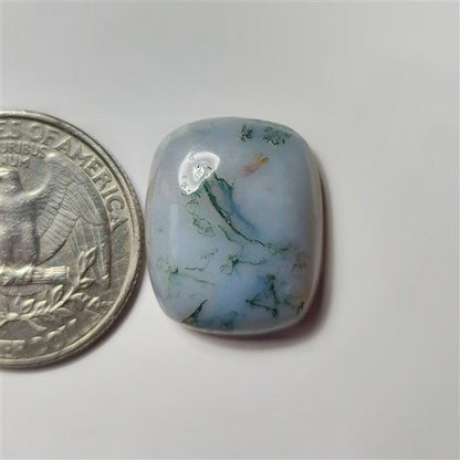 Milky Moss Agate gemstone cabochon - natural crystal healing stone for jewelry making by SemiPreciousCabs