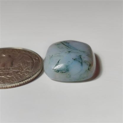 Milky Moss Agate gemstone cabochon - natural crystal healing stone for jewelry making by SemiPreciousCabs
