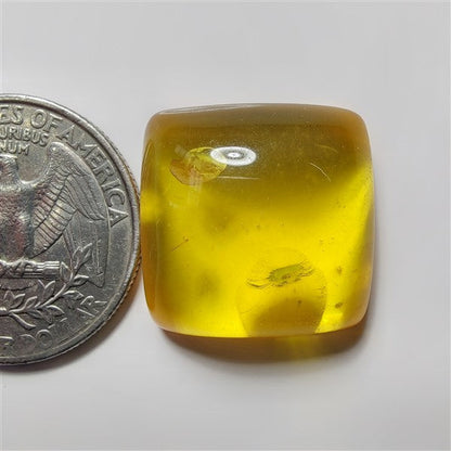 Treated Amber gemstone cabochon - natural crystal healing stone for jewelry making by SemiPreciousCabs