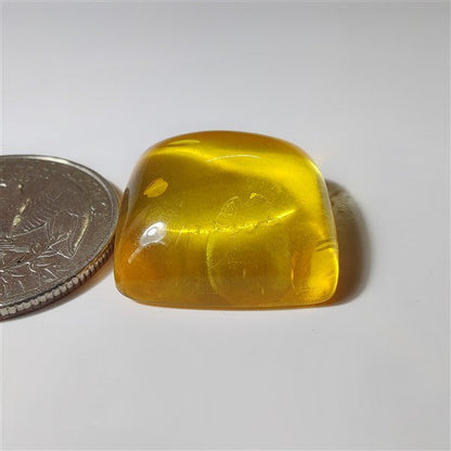 Treated Amber gemstone cabochon - natural crystal healing stone for jewelry making by SemiPreciousCabs