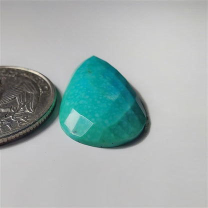Rose Cut Arizona Turquoise gemstone cabochon - natural crystal healing stone for jewelry making by SemiPreciousCabs