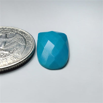 Rose Cut Arizona Turquoise gemstone cabochon - natural crystal healing stone for jewelry making by SemiPreciousCabs
