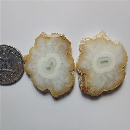 Solar Quartz Druzy Pair gemstone cabochon - natural crystal healing stone for jewelry making by SemiPreciousCabs