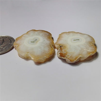 Solar Quartz Druzy Pair gemstone cabochon - natural crystal healing stone for jewelry making by SemiPreciousCabs