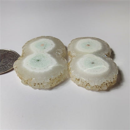 Solar Quartz Druzy Pair gemstone cabochon - natural crystal healing stone for jewelry making by SemiPreciousCabs