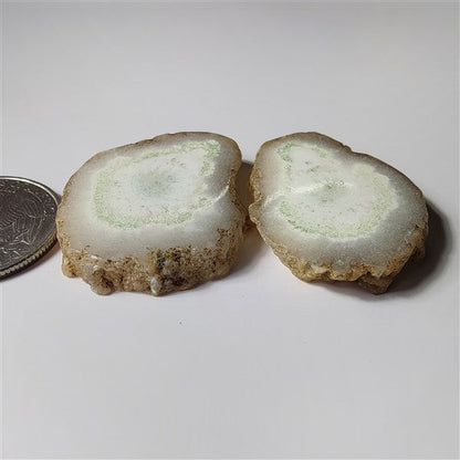 Solar Quartz Druzy Pair gemstone cabochon - natural crystal healing stone for jewelry making by SemiPreciousCabs