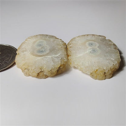 Solar Quartz Druzy Pair gemstone cabochon - natural crystal healing stone for jewelry making by SemiPreciousCabs