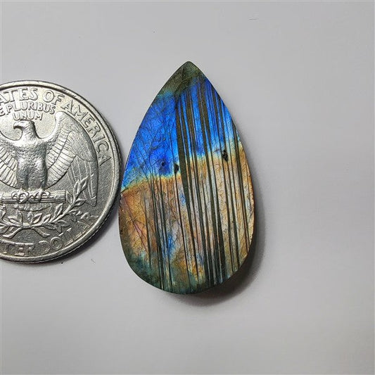 Labradorite gemstone cabochon - natural crystal healing stone for jewelry making by SemiPreciousCabs
