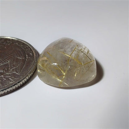 Golden Rutile gemstone cabochon - natural crystal healing stone for jewelry making by SemiPreciousCabs