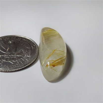 Golden Rutile gemstone cabochon - natural crystal healing stone for jewelry making by SemiPreciousCabs