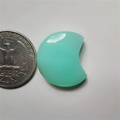Chrysoprase moon gemstone cabochon - natural crystal healing stone for jewelry making by SemiPreciousCabs