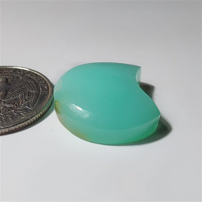 Chrysoprase moon gemstone cabochon - natural crystal healing stone for jewelry making by SemiPreciousCabs