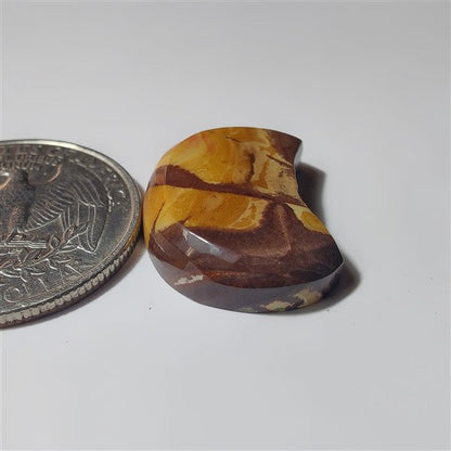 Chocolate Jasper Moon gemstone cabochon - natural crystal healing stone for jewelry making by SemiPreciousCabs