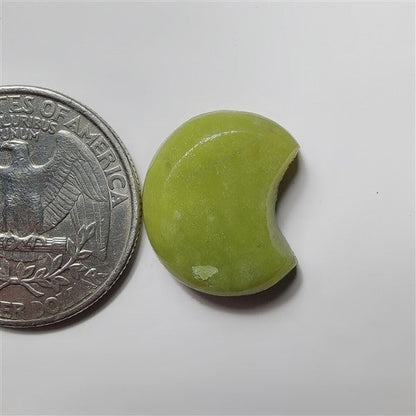 Green Zade Moon gemstone cabochon - natural crystal healing stone for jewelry making by SemiPreciousCabs