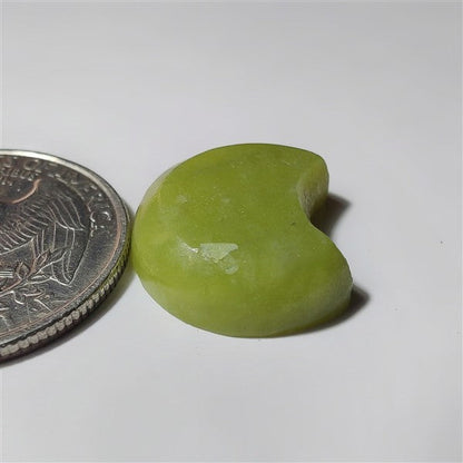 Green Zade Moon gemstone cabochon - natural crystal healing stone for jewelry making by SemiPreciousCabs