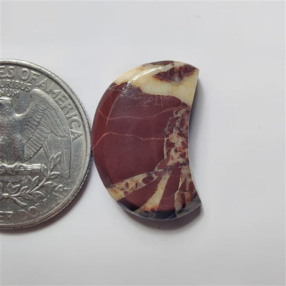 Chocolate Jasper Moon gemstone cabochon - natural crystal healing stone for jewelry making by SemiPreciousCabs