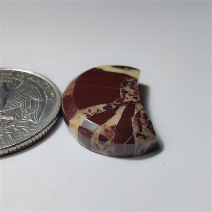 Chocolate Jasper Moon gemstone cabochon - natural crystal healing stone for jewelry making by SemiPreciousCabs