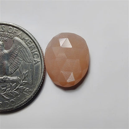 Rose Cut Peach moonstone gemstone cabochon - natural crystal healing stone for jewelry making by SemiPreciousCabs