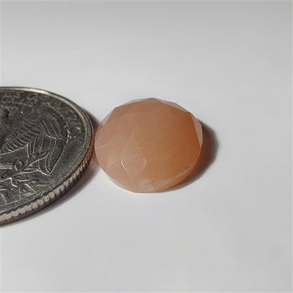 Rose Cut Peach moonstone gemstone cabochon - natural crystal healing stone for jewelry making by SemiPreciousCabs