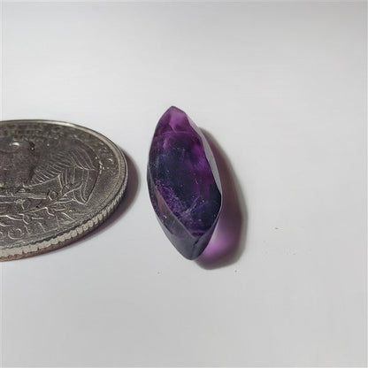 Both Side Faceted Fluorite gemstone cabochon - natural crystal healing stone for jewelry making by SemiPreciousCabs
