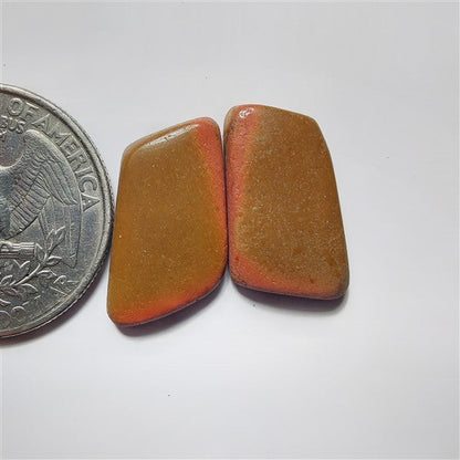 polychrome jasper Pair gemstone cabochon - natural crystal healing stone for jewelry making by SemiPreciousCabs