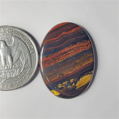 Iren Tiger gemstone cabochon - natural crystal healing stone for jewelry making by SemiPreciousCabs