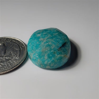 Faceted Amazonite gemstone cabochon - natural crystal healing stone for jewelry making by SemiPreciousCabs