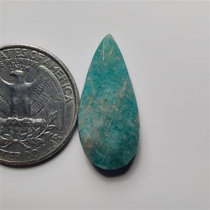 Faceted Amazonite gemstone cabochon - natural crystal healing stone for jewelry making by SemiPreciousCabs