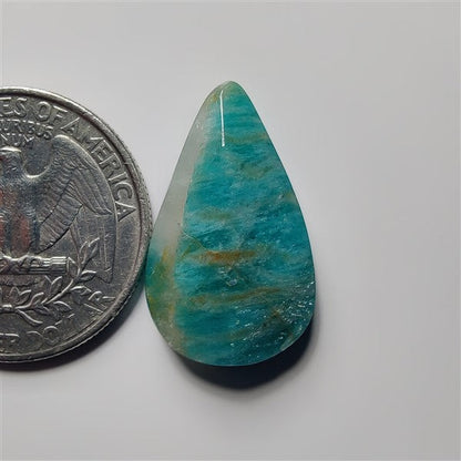 Faceted Amazonite gemstone cabochon - natural crystal healing stone for jewelry making by SemiPreciousCabs