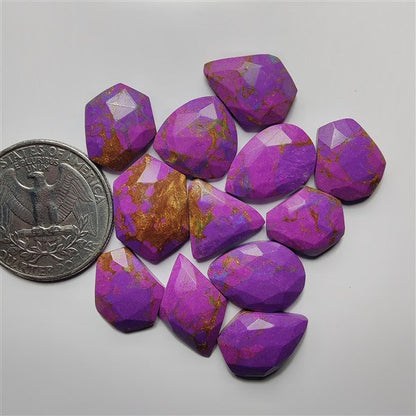 Rose Cut Mohave Turquoise Lot gemstone cabochon - natural crystal healing stone for jewelry making by SemiPreciousCabs