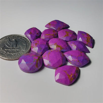 Rose Cut Mohave Turquoise Lot gemstone cabochon - natural crystal healing stone for jewelry making by SemiPreciousCabs