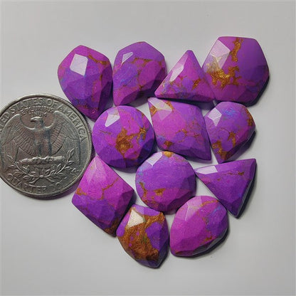 Rose Cut Mohave Turquoise Lot gemstone cabochon - natural crystal healing stone for jewelry making by SemiPreciousCabs