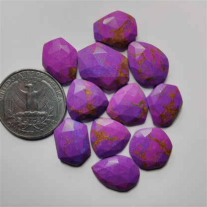 Rose Cut Mohave Turquoise Lot gemstone cabochon - natural crystal healing stone for jewelry making by SemiPreciousCabs