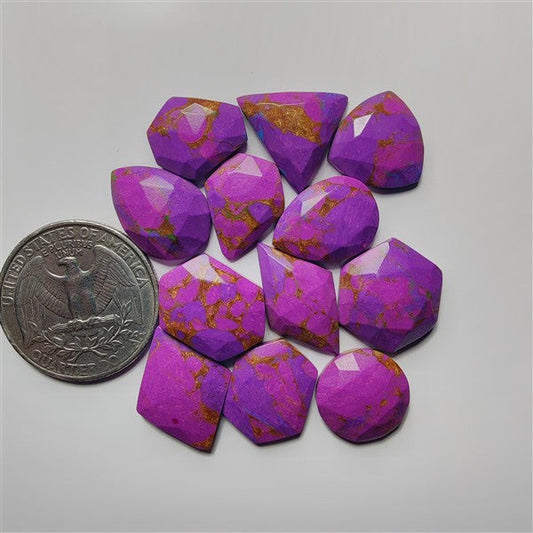 Rose Cut Mohave Turquoise Lot gemstone cabochon - natural crystal healing stone for jewelry making by SemiPreciousCabs