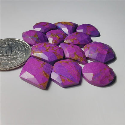 Rose Cut Mohave Turquoise Lot gemstone cabochon - natural crystal healing stone for jewelry making by SemiPreciousCabs