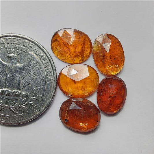 Rose Cut Orange Kyanite Lot gemstone cabochon - natural crystal healing stone for jewelry making by SemiPreciousCabs