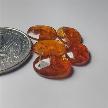 Rose Cut Orange Kyanite Lot gemstone cabochon - natural crystal healing stone for jewelry making by SemiPreciousCabs