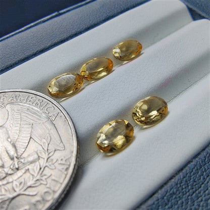 Faceted Citrine gemstone cabochon - natural crystal healing stone for jewelry making by SemiPreciousCabs