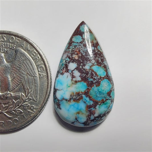 Dyed Turquoise gemstone cabochon - natural crystal healing stone for jewelry making by SemiPreciousCabs