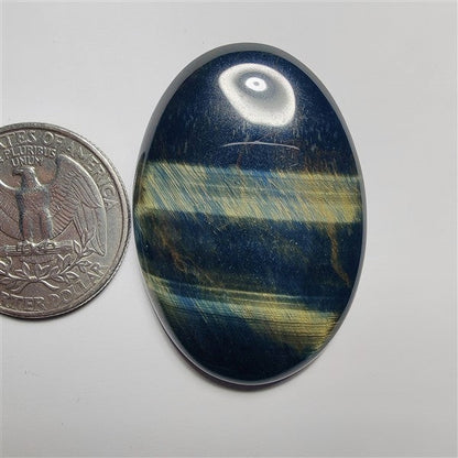 Blue Tiger Eye gemstone cabochon - natural crystal healing stone for jewelry making by SemiPreciousCabs
