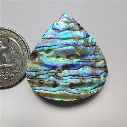Abalone Shell gemstone cabochon - natural crystal healing stone for jewelry making by SemiPreciousCabs