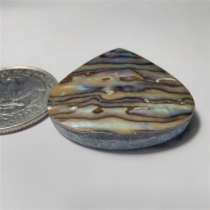 Abalone Shell gemstone cabochon - natural crystal healing stone for jewelry making by SemiPreciousCabs